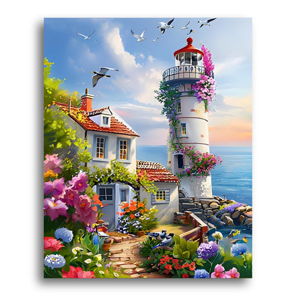 Coastal Lighthouse Garden – Paint by Numbers Kit