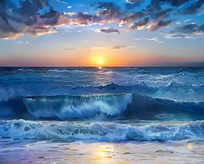 Sunset Ocean Waves – Paint by Numbers Kit