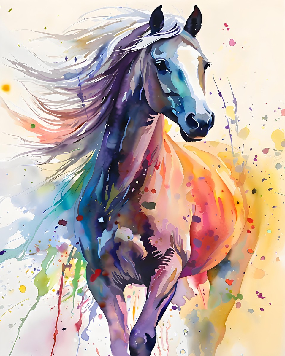 Vibrant Galloping Horse – Paint by Numbers Kit