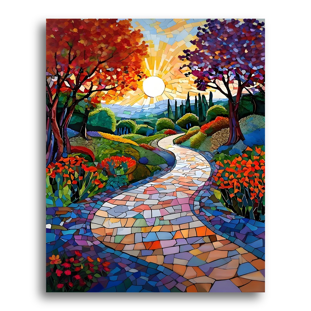 Sunlit Mosaic Pathway – Paint by Numbers Kit