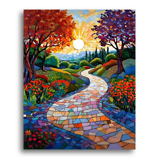 Sunlit Mosaic Pathway – Paint by Numbers Kit