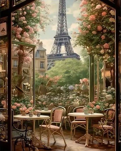 Parisian Garden Cafe – Paint by Numbers Kit