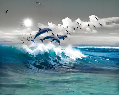 Ocean Dance Dolphins – Paint by Numbers Kit