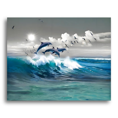 Ocean Dance Dolphins – Paint by Numbers Kit
