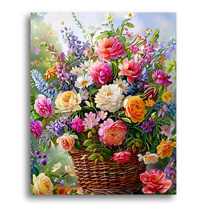 Lush Garden Flower Basket – Paint by Numbers Kit