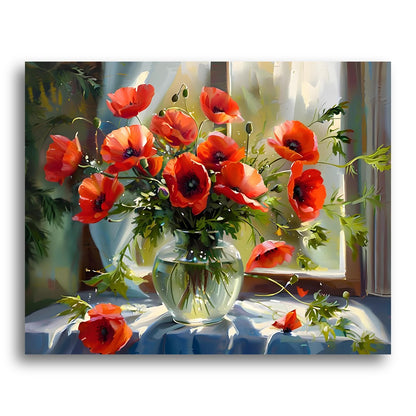 Radiant Red Poppy Bouquet – Paint by Numbers Kit