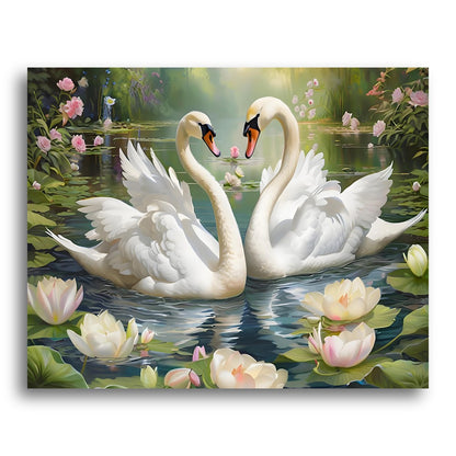 Graceful Swan Pair – Paint by Numbers Kit