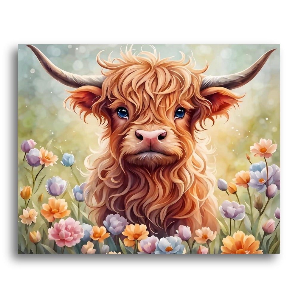 Highland Calf Meadow – Paint by Numbers Kit
