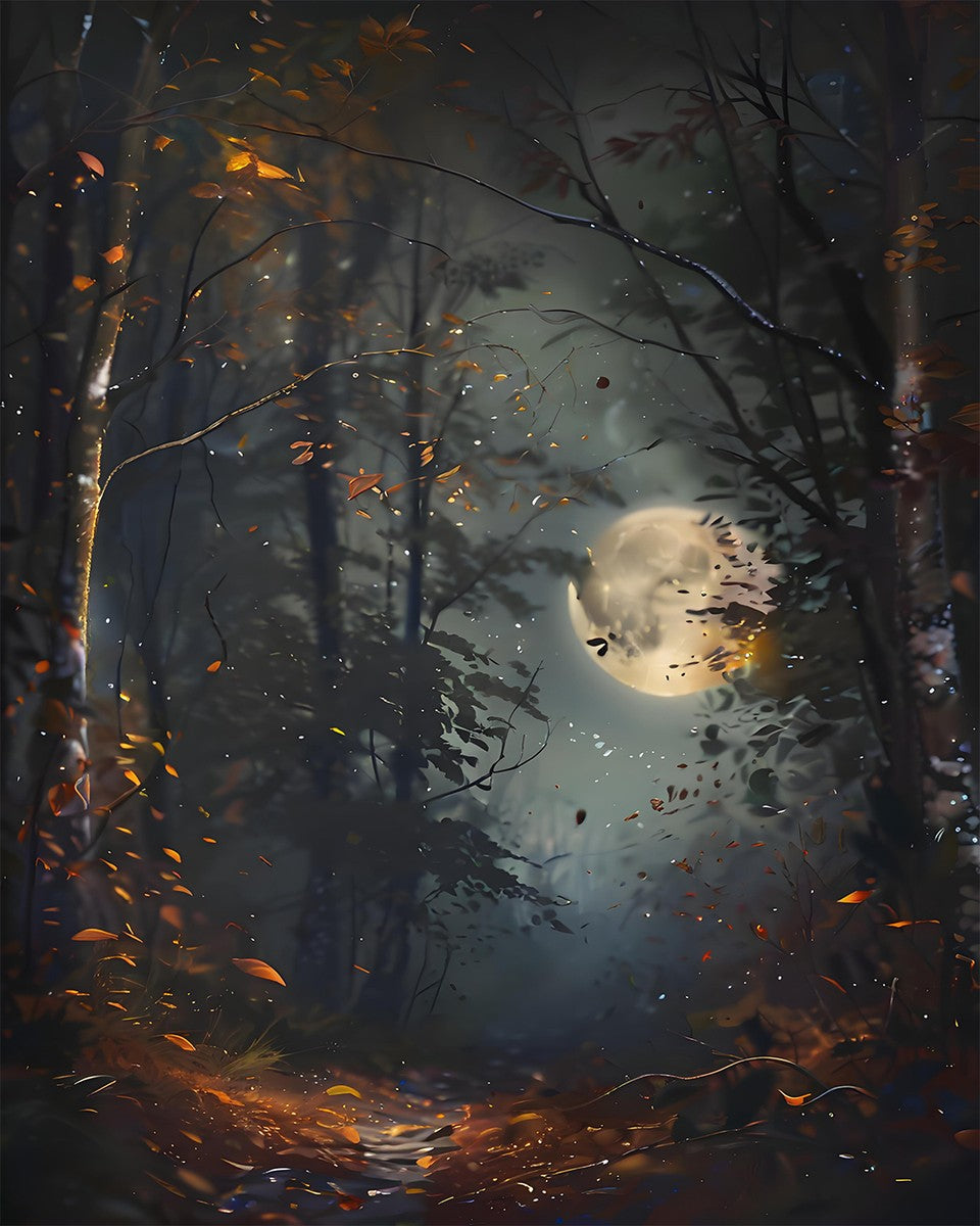 Moonlit Autumn Forest – Paint by Numbers Kit
