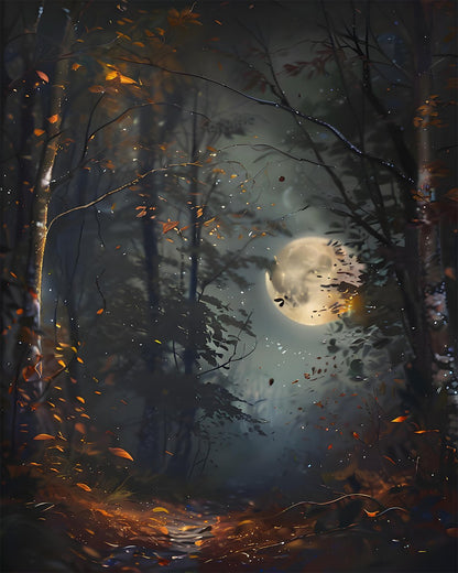 Moonlit Autumn Forest – Paint by Numbers Kit