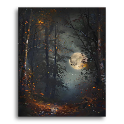 Moonlit Autumn Forest – Paint by Numbers Kit