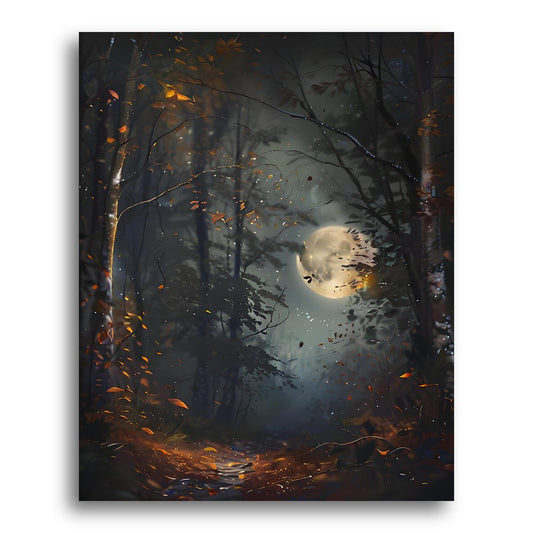 Moonlit Autumn Forest – Paint by Numbers Kit