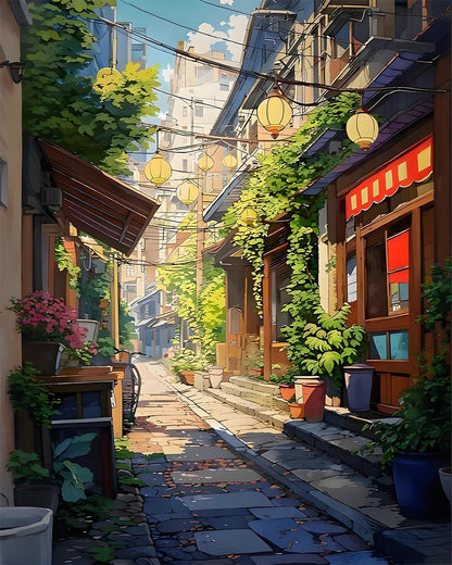 Sunlit Garden Alley – Paint by Numbers Kit