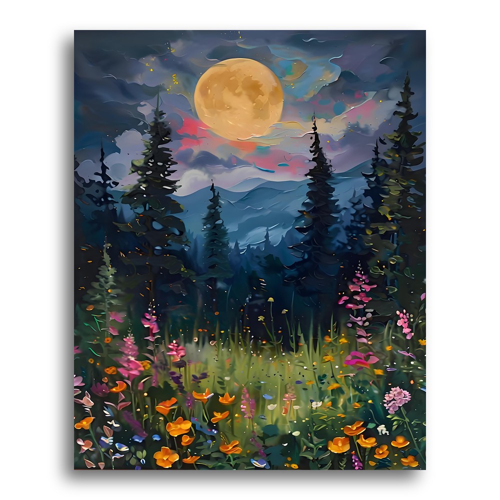 Moonlit Wildflower Meadow – Paint by Numbers Kit