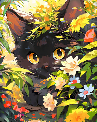 Curious Black Cat – Paint by Numbers Kit