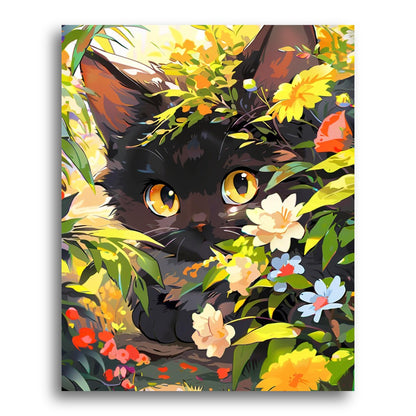 Curious Black Cat – Paint by Numbers Kit
