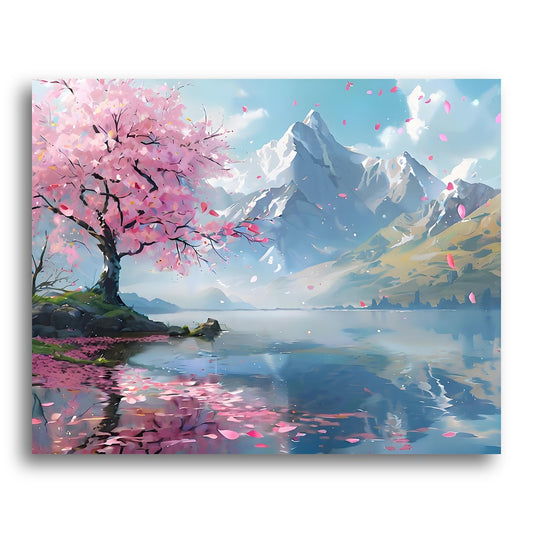 Blossom Lake Mountains – Paint by Numbers Kit