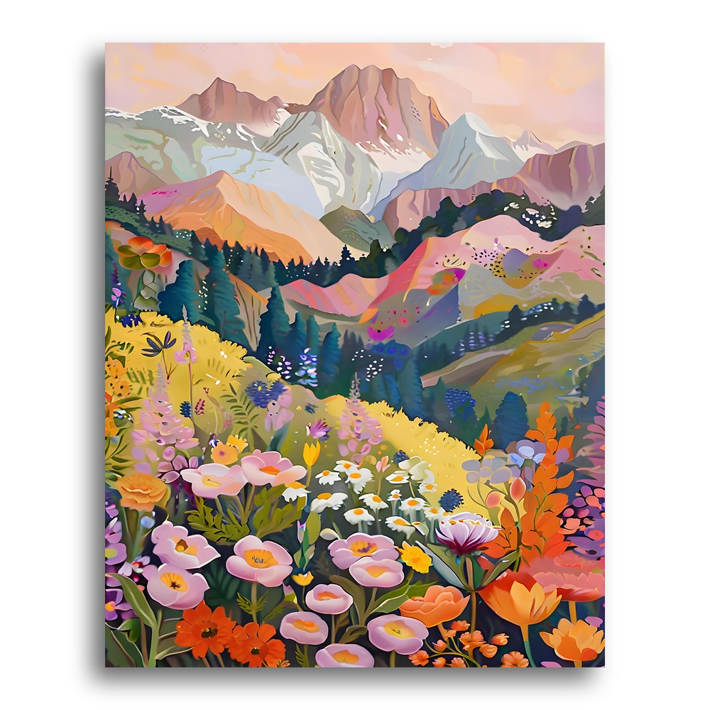 Mountain Wildflower Meadow – Paint by Numbers Kit