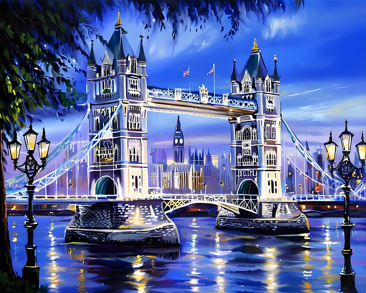 Illuminated Tower Bridge – Paint by Numbers Kit