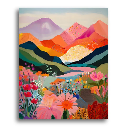 Vibrant Mountain Meadow – Paint by Numbers Kit