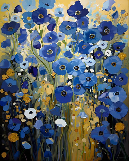 Blue Poppy Bloom – Paint by Numbers Kit