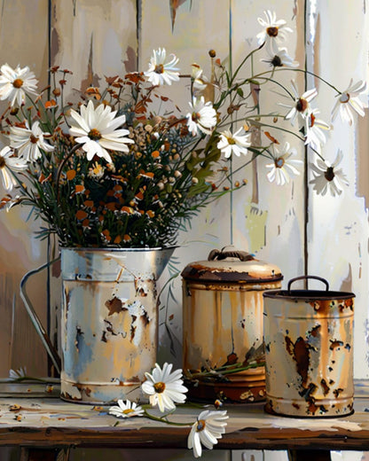 Rustic Daisy Arrangement – Paint by Numbers Kit