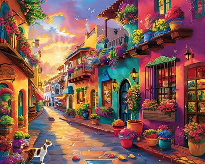 Sunset Street Cat – Paint by Numbers Kit