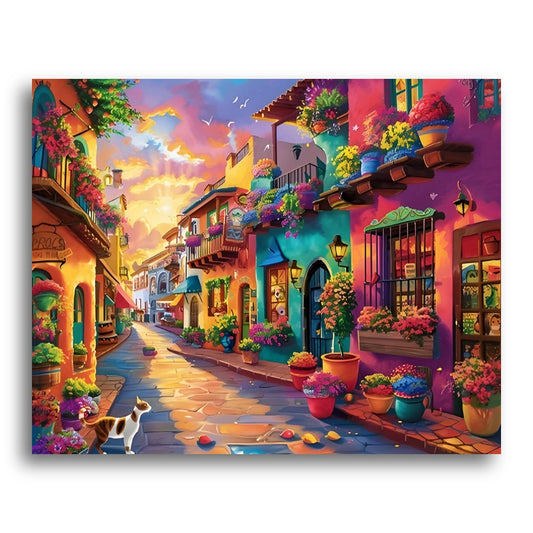 Sunset Street Cat – Paint by Numbers Kit