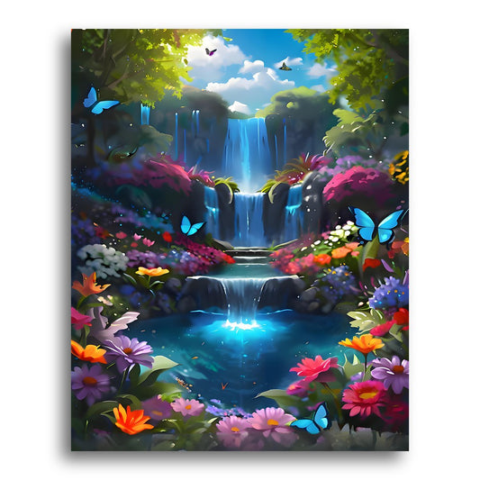Butterfly Waterfall Garden – Paint by Numbers Kit