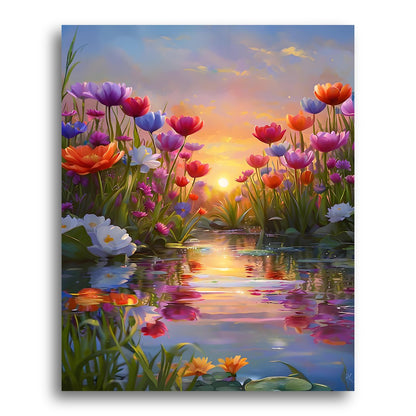 Sunset Floral Reflection – Paint by Numbers Kit