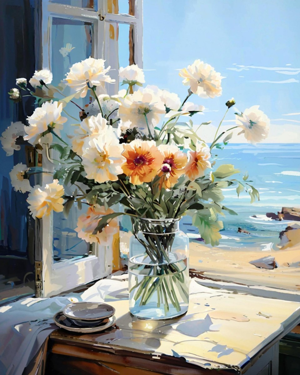 Seaside Floral Bouquet – Paint by Numbers Kit