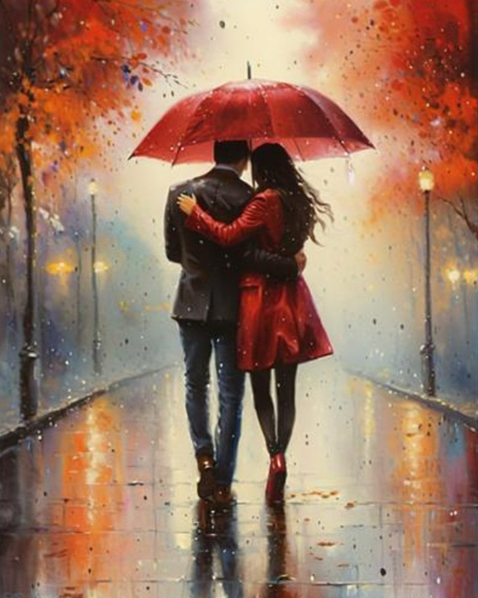 Autumn Rain Embrace – Paint by Numbers Kit