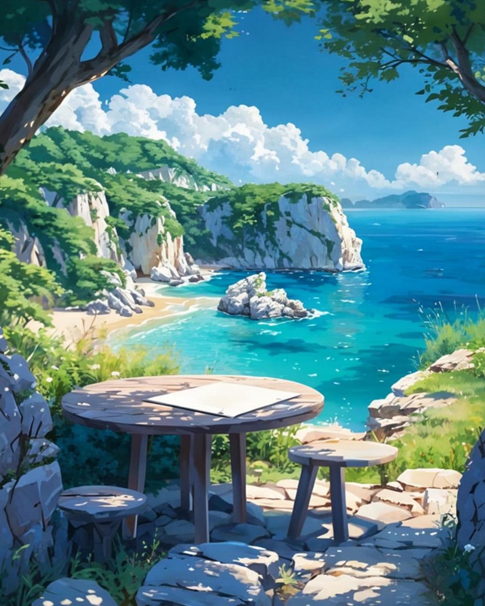 Coastal Cliffside View – Paint by Numbers Kit