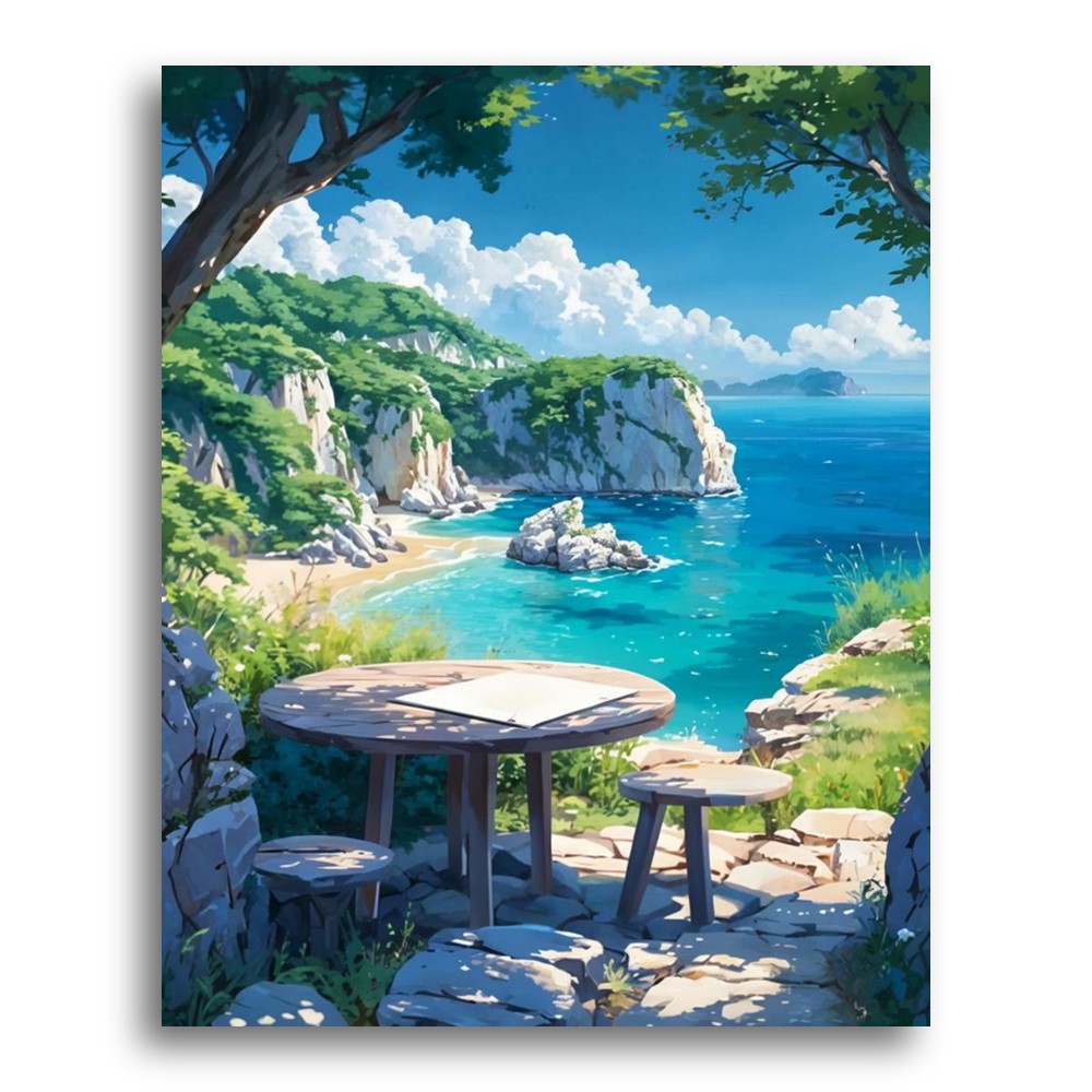 Coastal Cliffside View – Paint by Numbers Kit