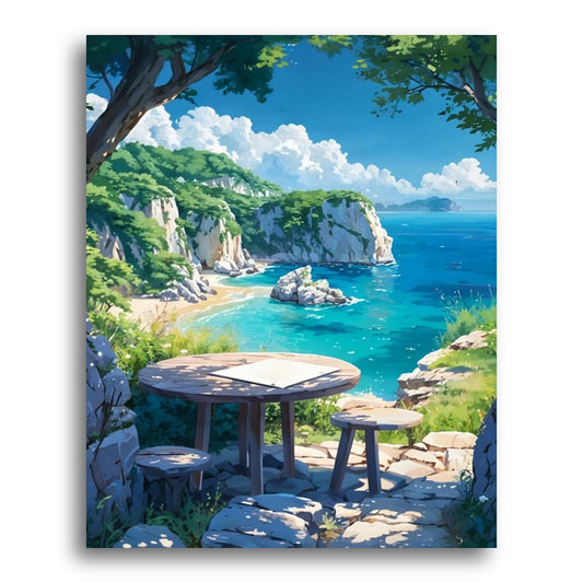 Coastal Cliffside View – Paint by Numbers Kit