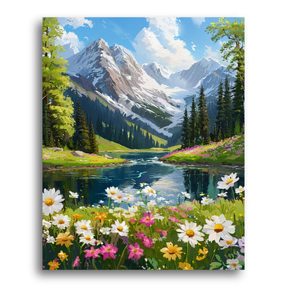 Mountain Meadow Reflection – Paint by Numbers Kit