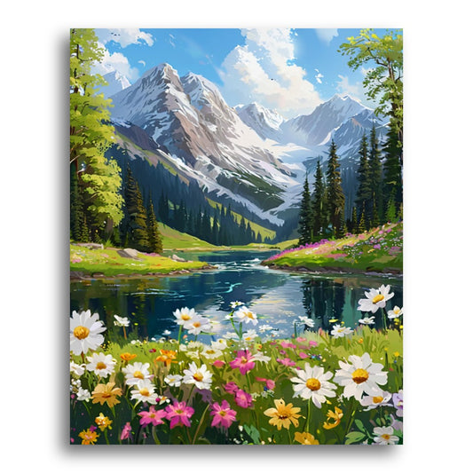 Mountain Meadow Reflection – Paint by Numbers Kit