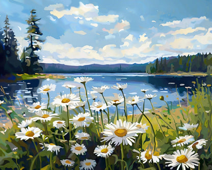 Daisy Lake View – Paint by Numbers Kit
