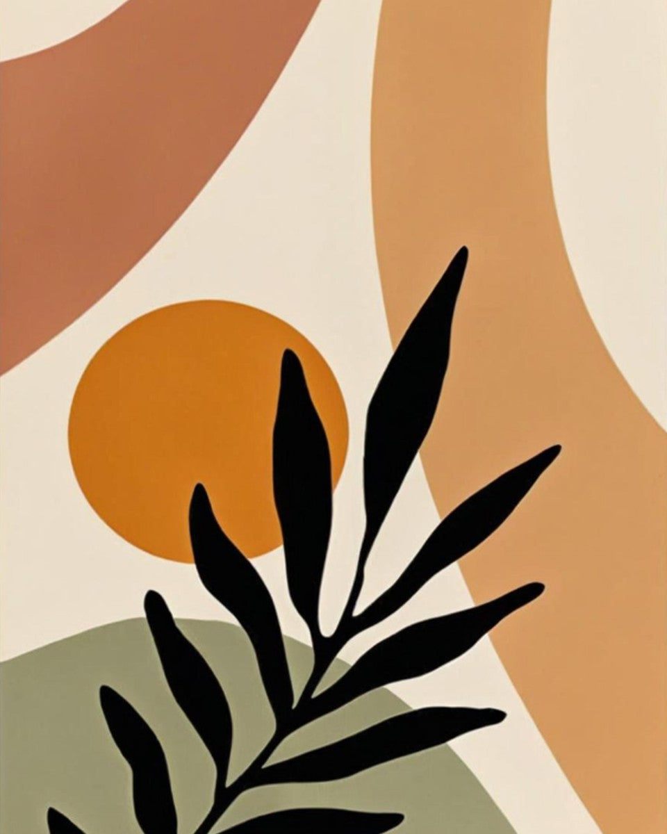 Abstract Leaf Silhouette – Paint by Numbers Kit