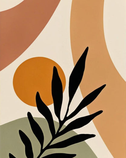Abstract Leaf Silhouette – Paint by Numbers Kit