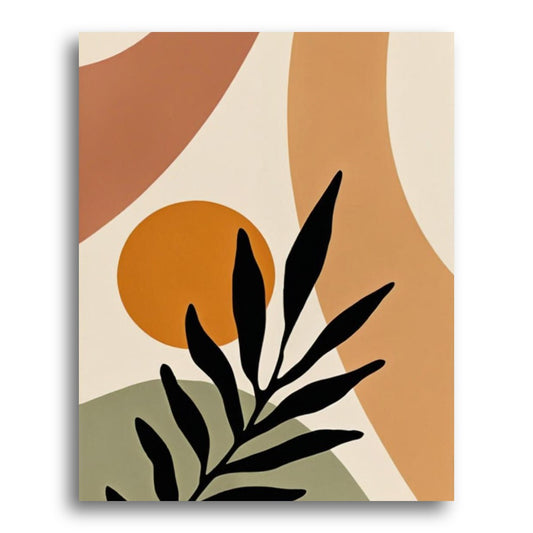 Abstract Leaf Silhouette – Paint by Numbers Kit
