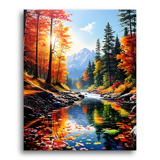 Autumn River Reflection – Paint by Numbers Kit
