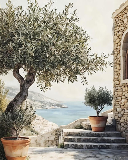 Mediterranean Olive Trees – Paint by Numbers Kit