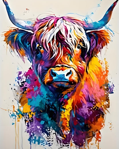 Vibrant Highland Cow – Paint by Numbers Kit