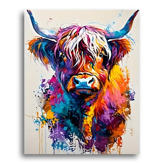 Vibrant Highland Cow – Paint by Numbers Kit