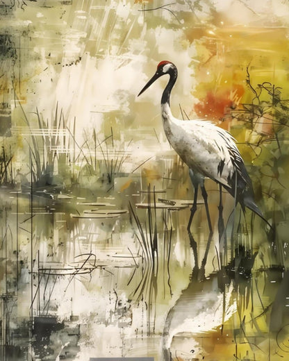 Elegant Crane Reflection – Paint by Numbers Kit