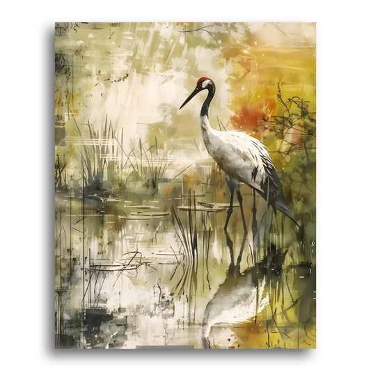 Elegant Crane Reflection – Paint by Numbers Kit