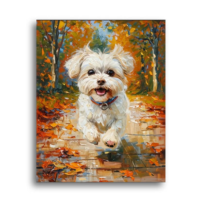 Joyful Autumn Dog – Paint by Numbers Kit