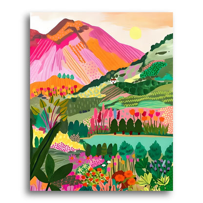 Vibrant Mountain Garden – Paint by Numbers Kit