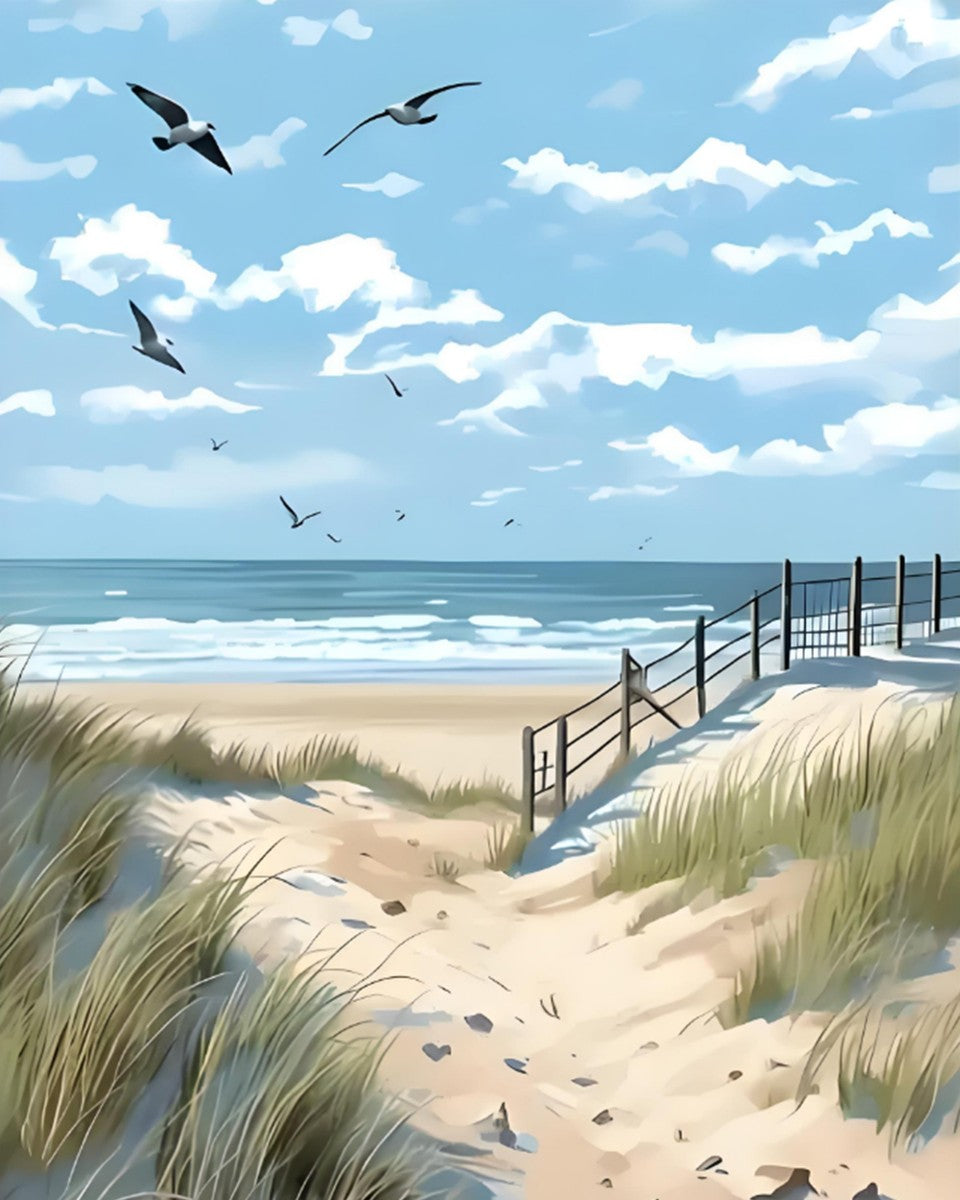 Seaside Gulls Flight – Paint by Numbers Kit